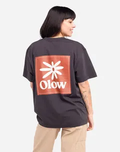 OLOW Flower t-shirt noir coton bio ample
