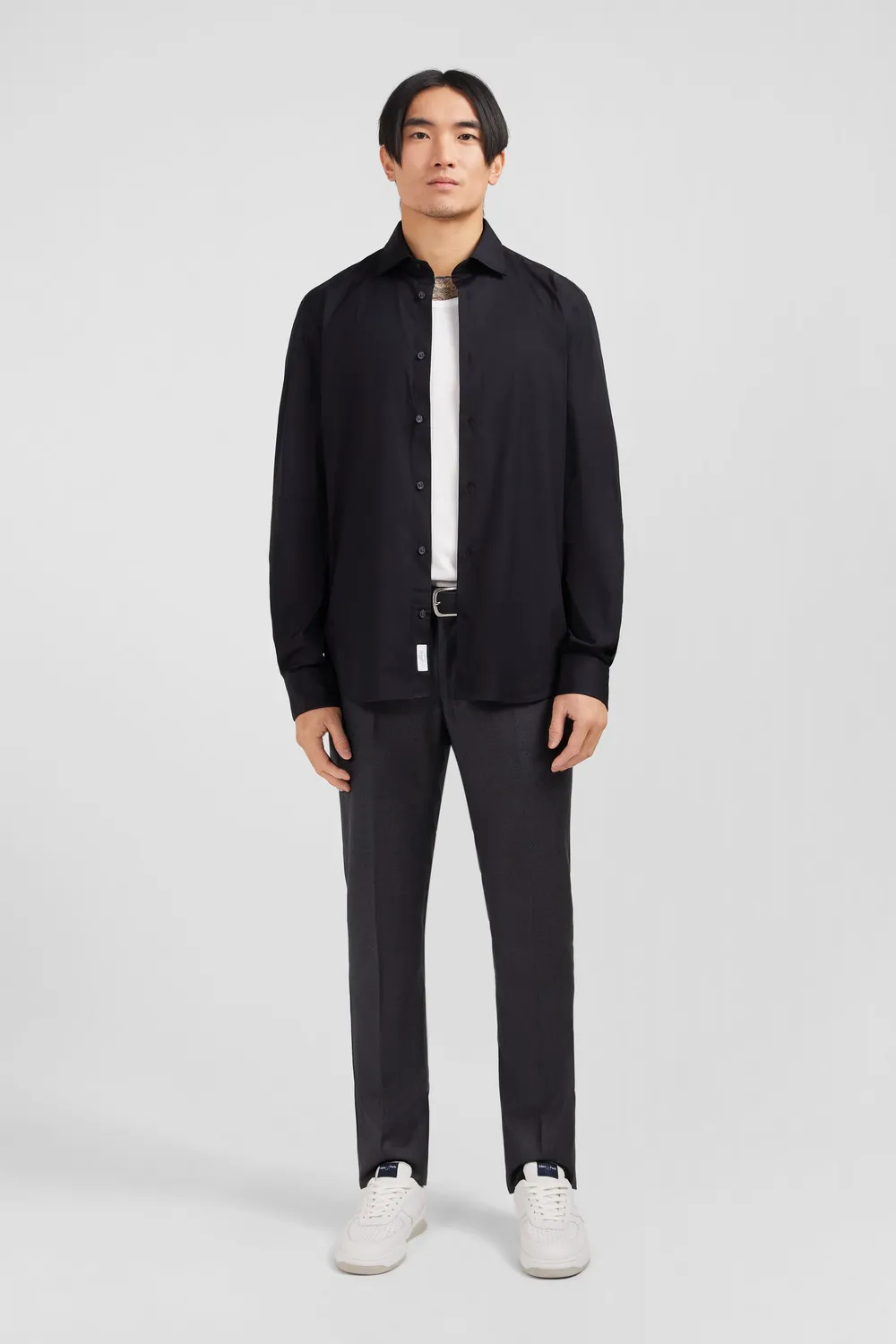 Eden Park Chemise slim stretch noire homme popeline