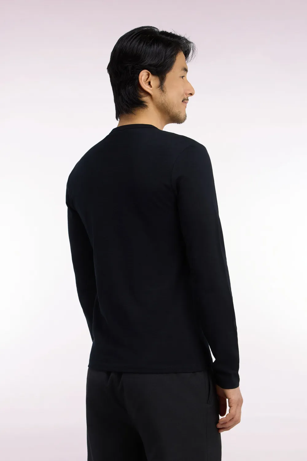 Eden Park t-shirt manches longues coton noir slim homme