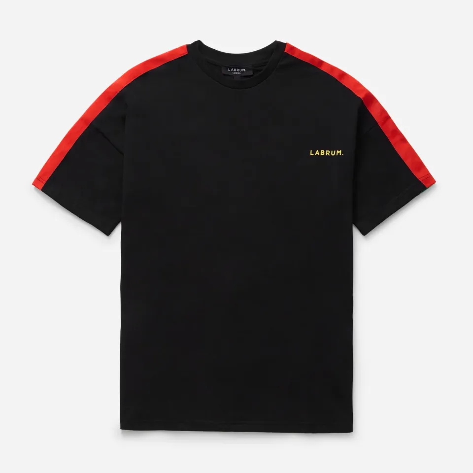 Labrum Ghana t-shirt noir coton drapeau manche