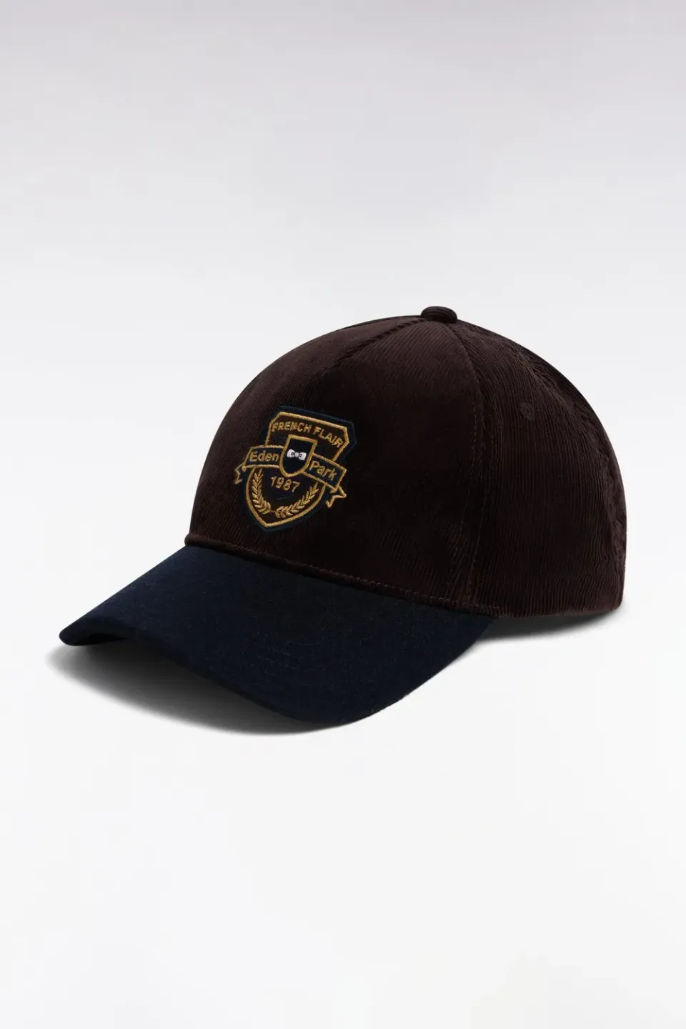 Eden Park Tradi Preppy casquette marron bimatière