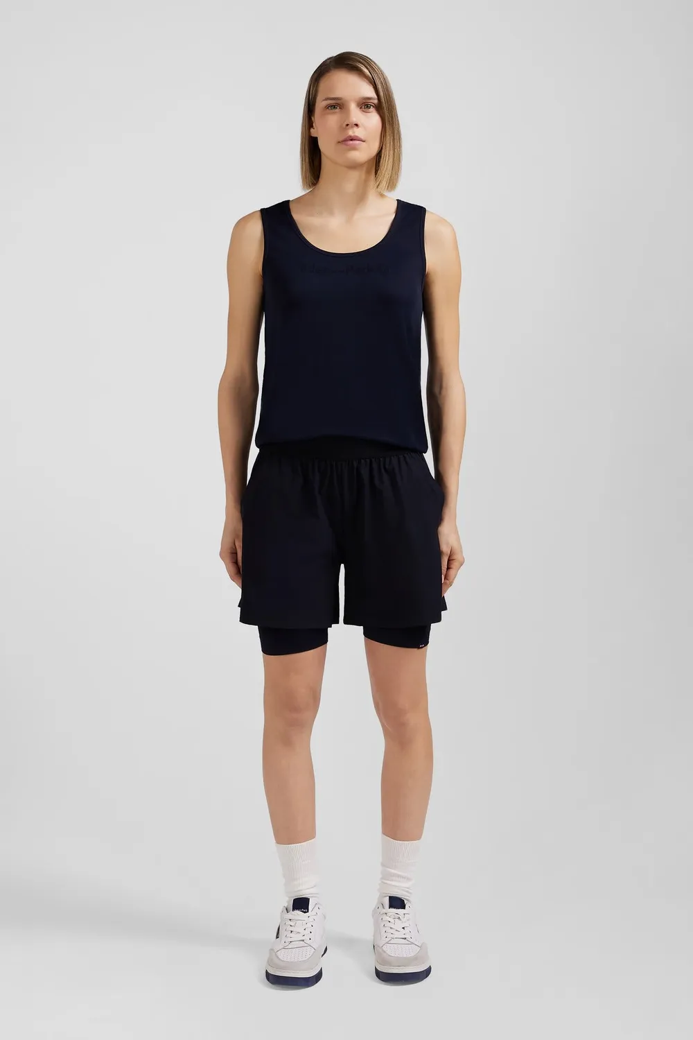 Eden Park short de sport bleu marine polyamide femme