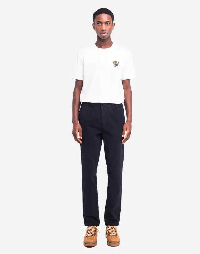 OLOW Chino pantalon bleu marine sergé coton
