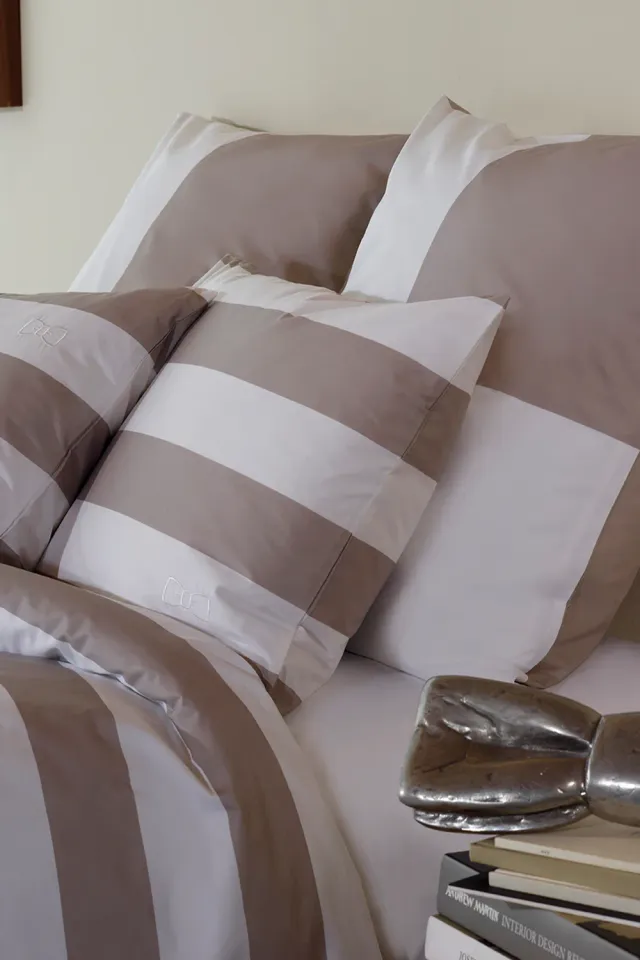 Eden Park 2 taies rectangulaires percale gris 75x50