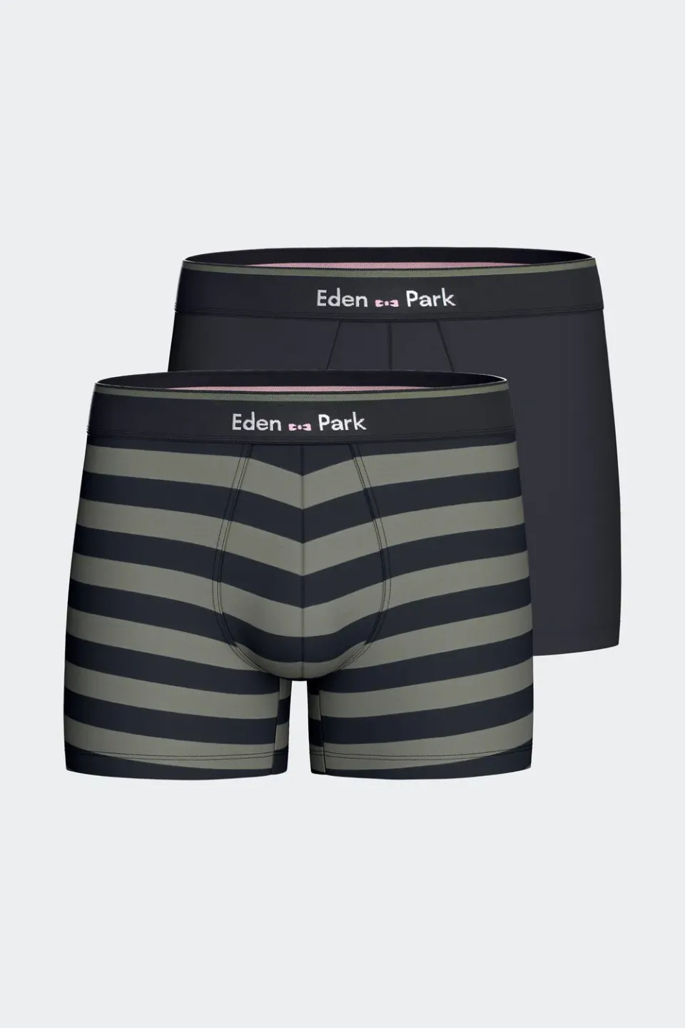 Eden Park lot 2 boxers coton marine kaki homme