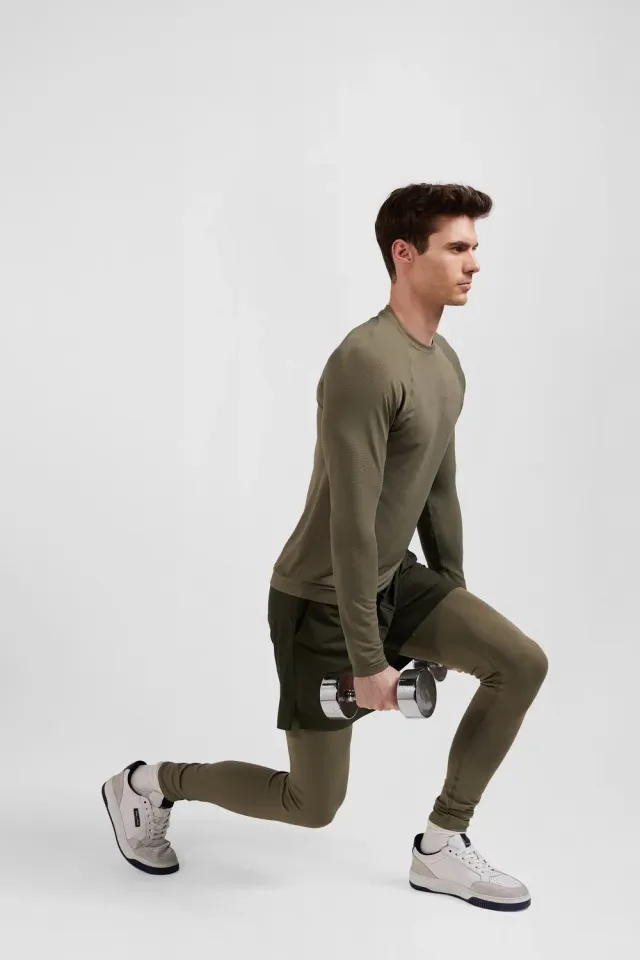 Eden Park jogging sport stretch slim homme kaki