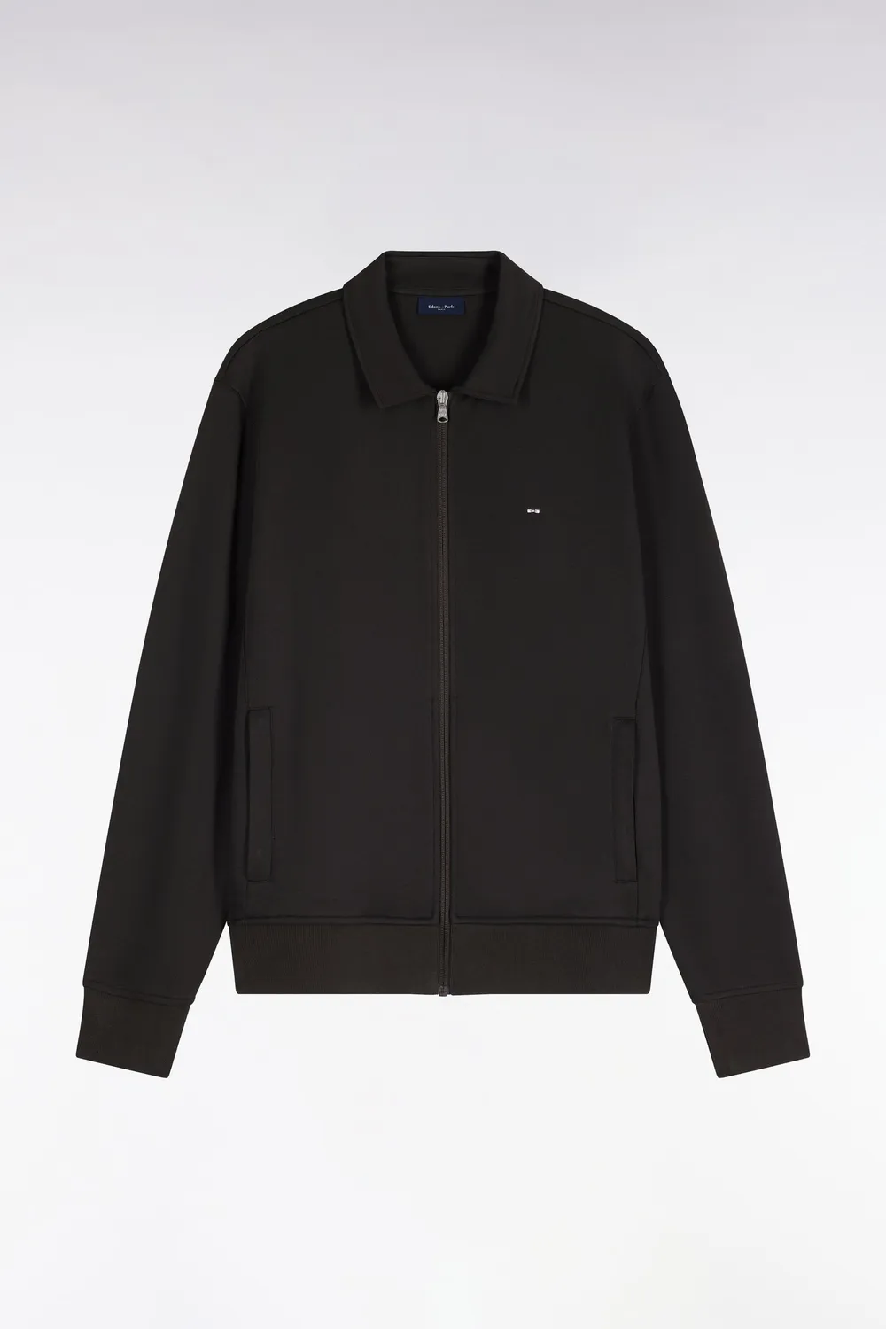 Eden Park Tradi Preppy sweat zippé col polo coton marron