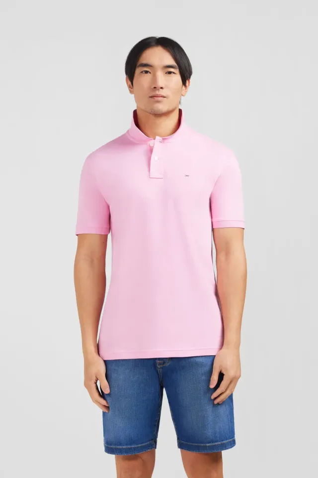 Eden Park polo rose homme coton pima stretch slim