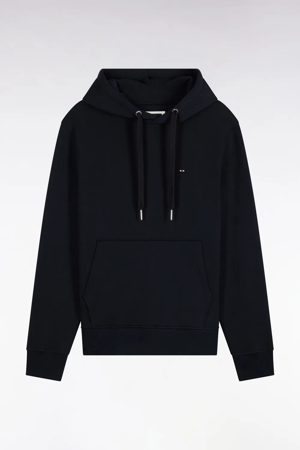 Eden Park sweat à capuche molleton coton marine coupe droite
