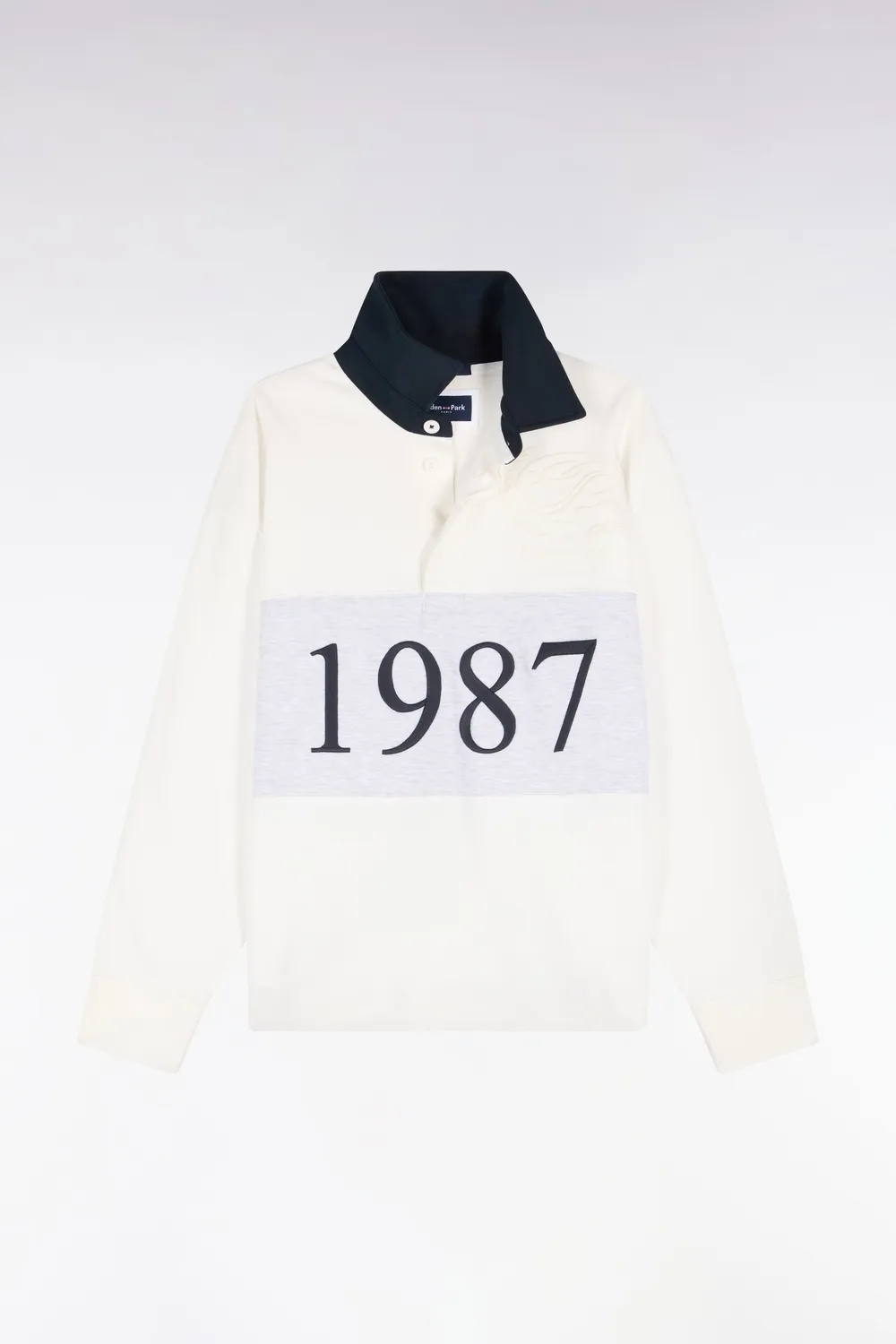 Eden Park sweatshirt interlock écru chiné loose unisexe
