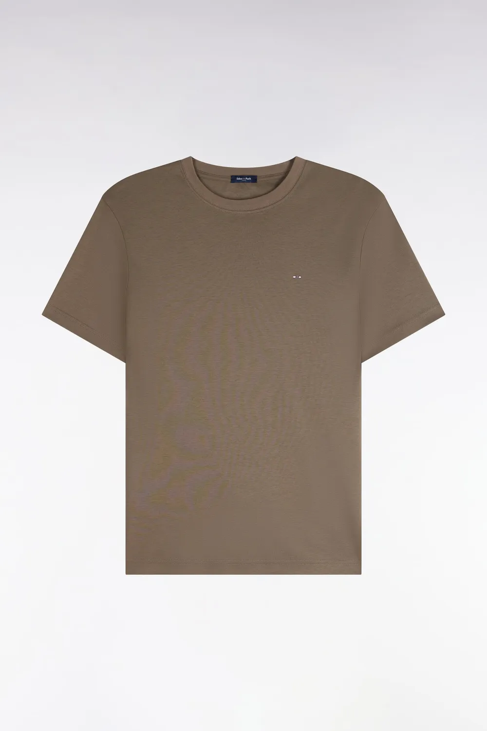Eden Park t-shirt coton beige coupe droite col rond