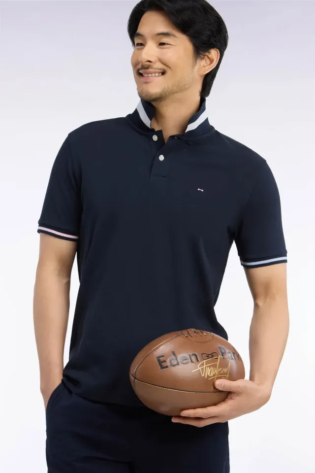 Eden Park Polo coton marine homme coupe droite
