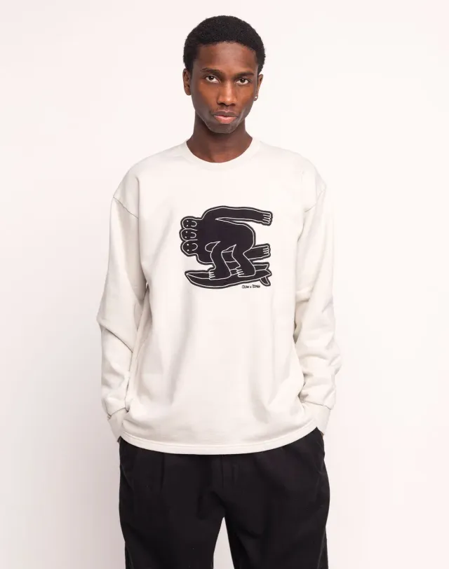 Olow Point Break Sweat Gris Perle Coton Bio