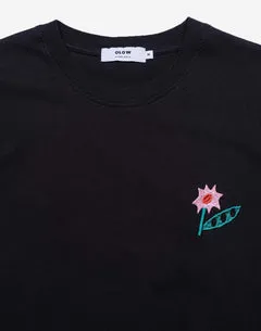 OLOW Flowering t-shirt noir coton bio brodé