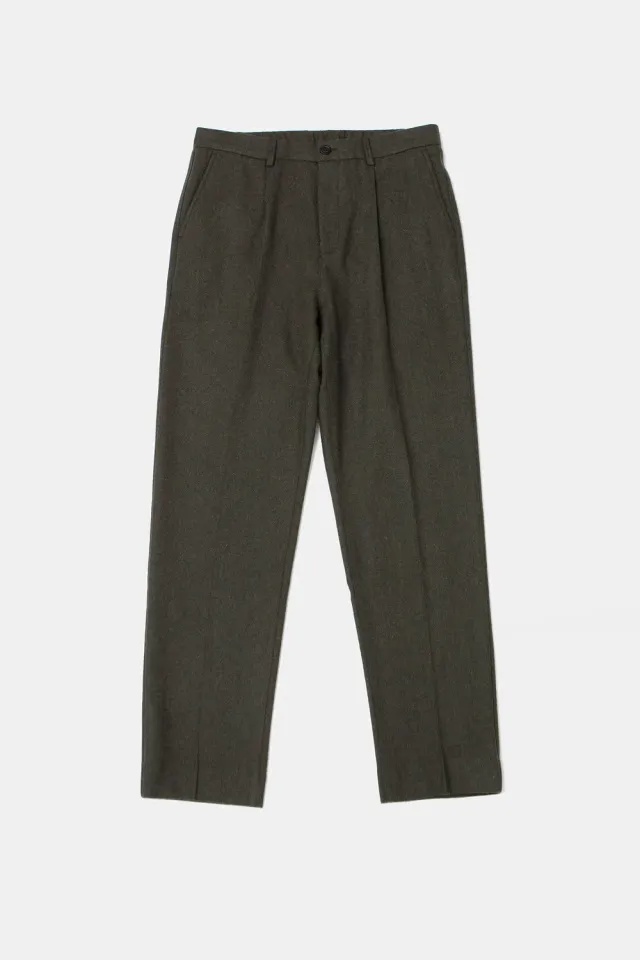 Edmmond Studios Jack Pant pantalon kaki laine coupe regular