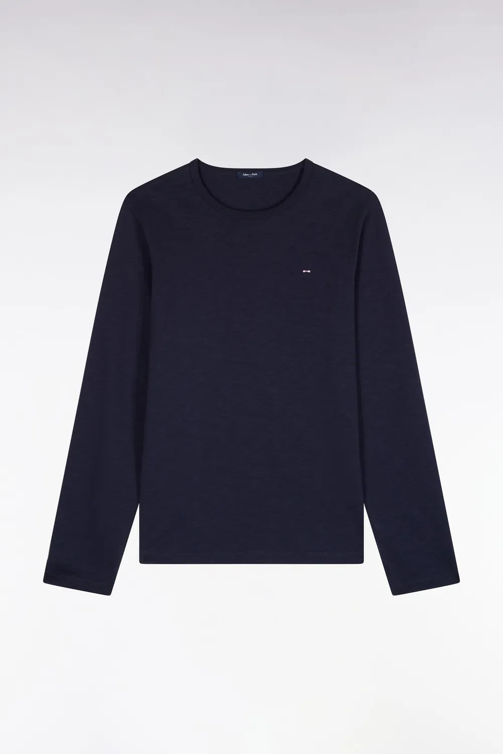 Eden Park t-shirt manches longues coton marine coupe slim