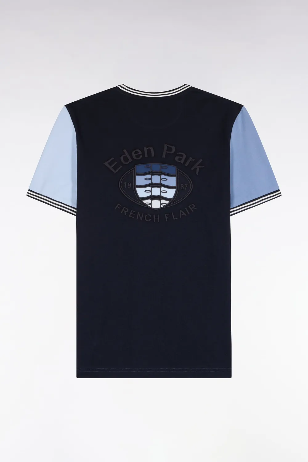 Eden Park t-shirt bicolore bleu manches courtes
