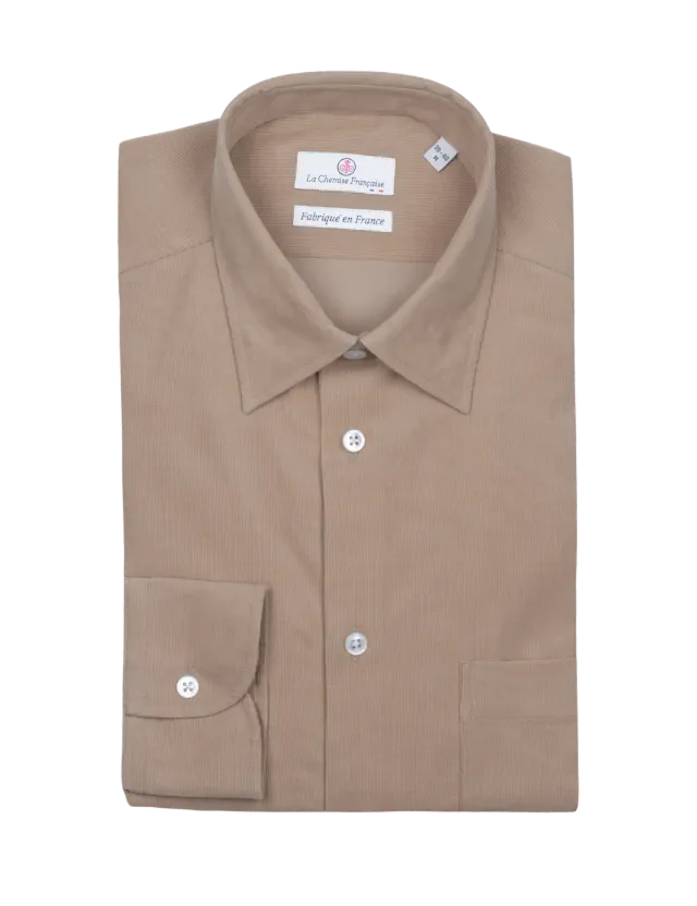 La Chemise Française Velours Milleraies Camel chemise coton