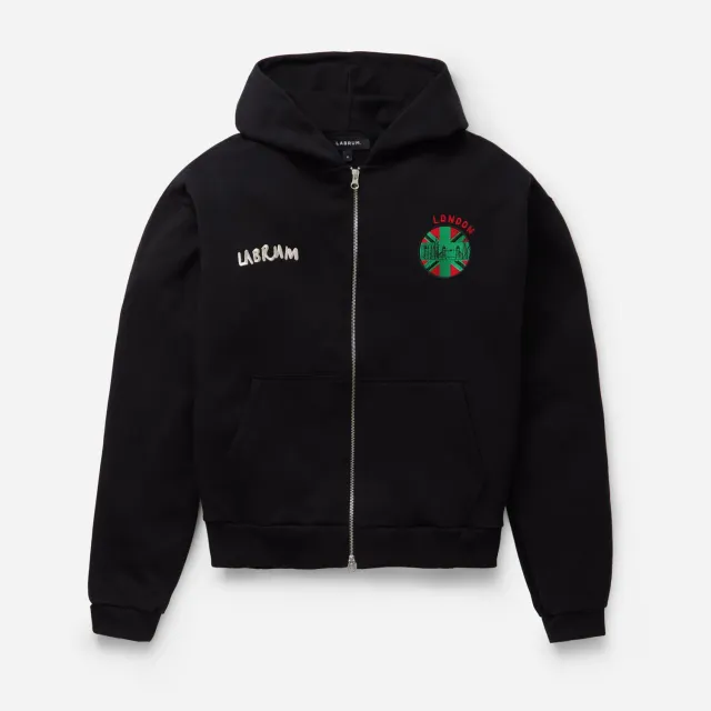 Labrum London sweat à capuche zippé noir coton