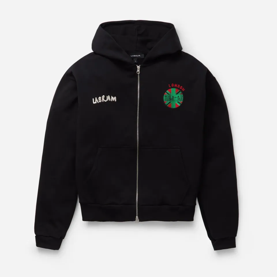 Labrum London sweat à capuche zippé noir coton