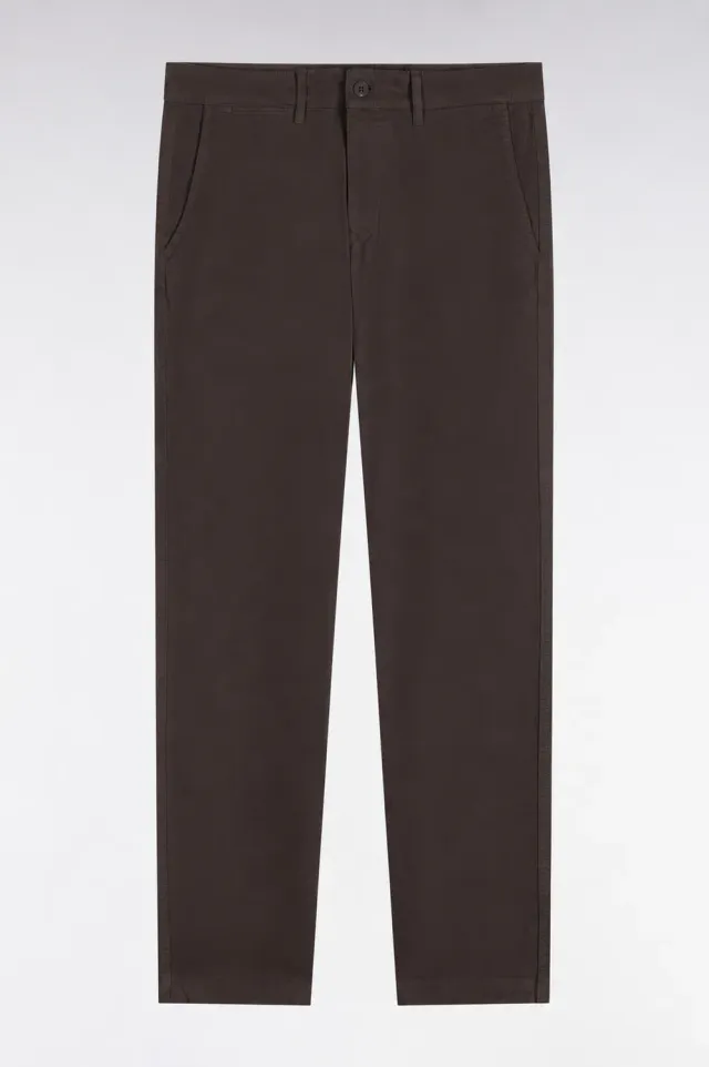 Eden Park Legend pantalon chino brun gabardine stretch droit