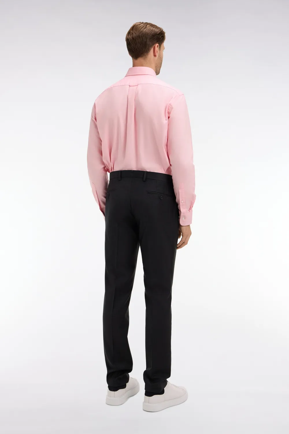 Eden Park pantalon slim homme laine gris foncé plis cassés