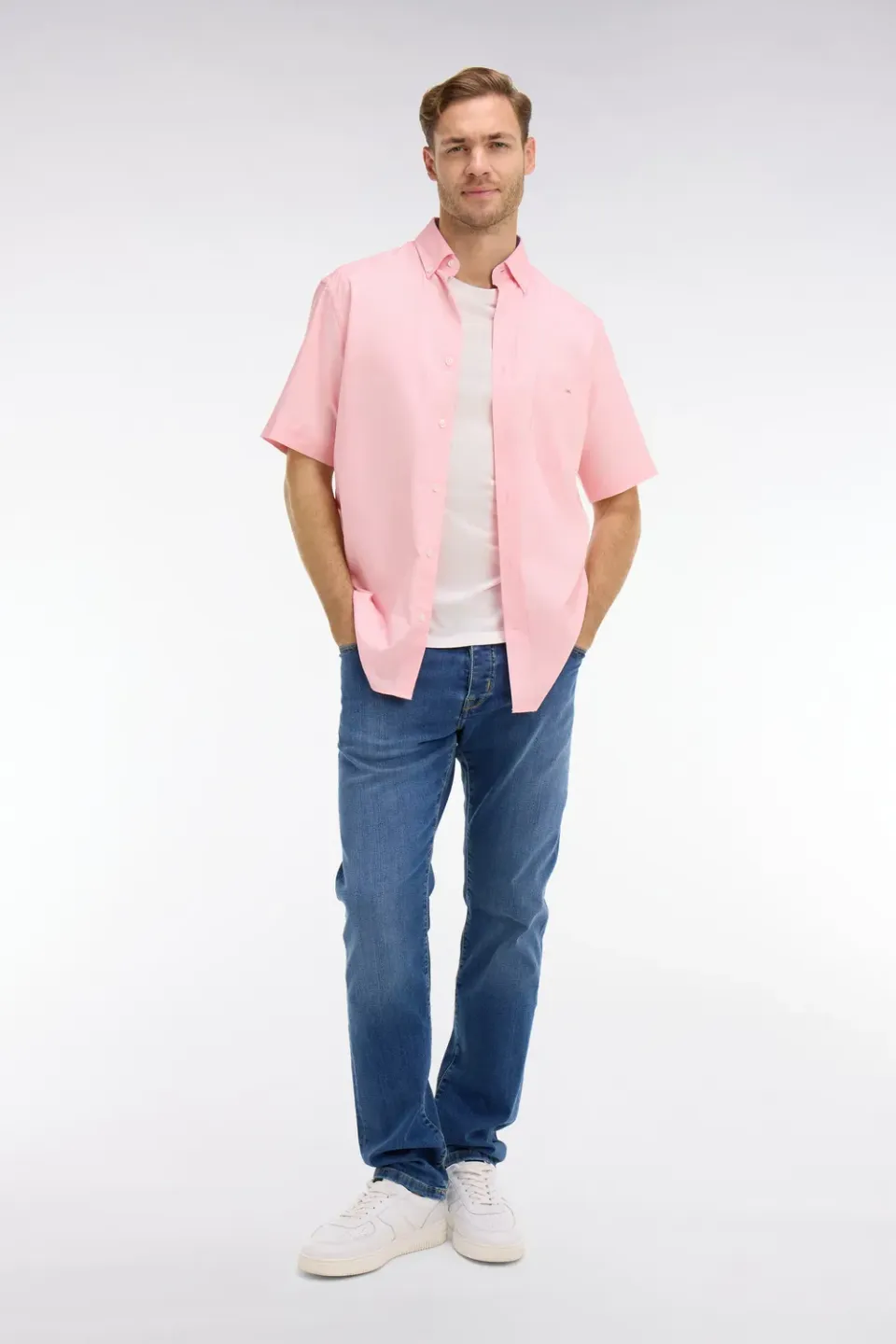 Eden Park Chemisette coton rose homme Oxford regular
