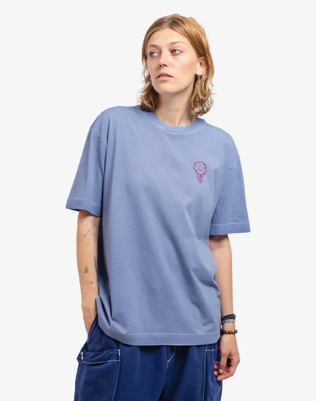 OLOW Carmina t-shirt loose bleu azure teinture pigment