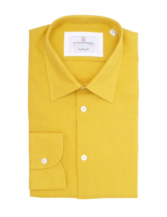 La Chemise Française Lin Normand Moutarde chemise homme