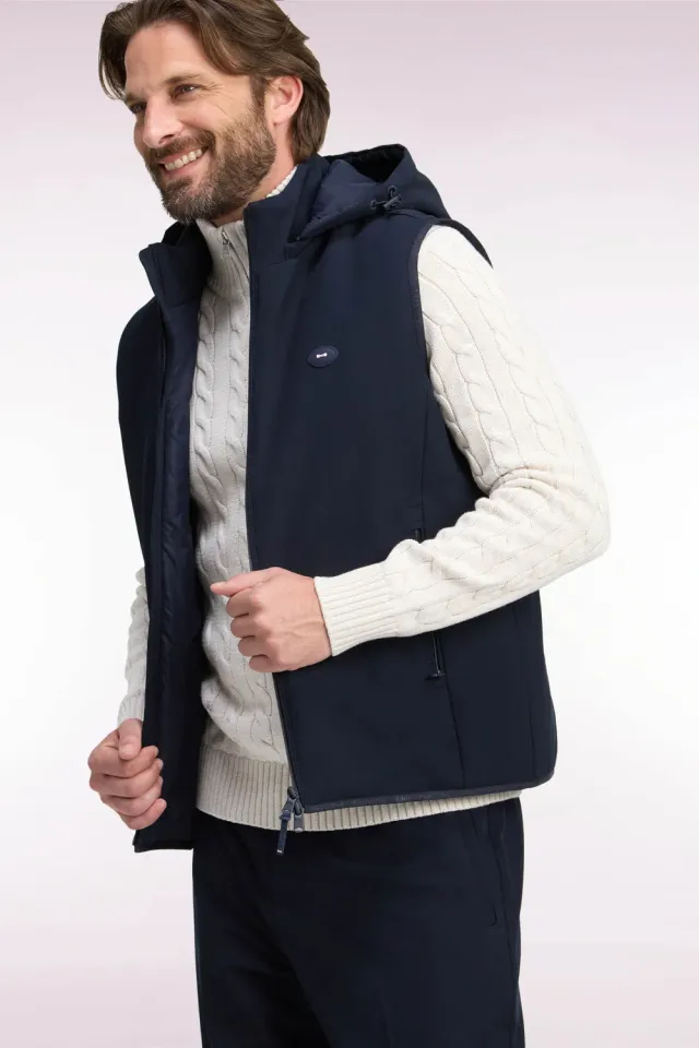 Eden Park Golf doudoune sans manches nylon marine