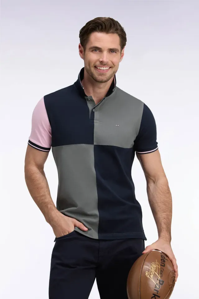Eden Park Tricolore polo kaki découpes rugby