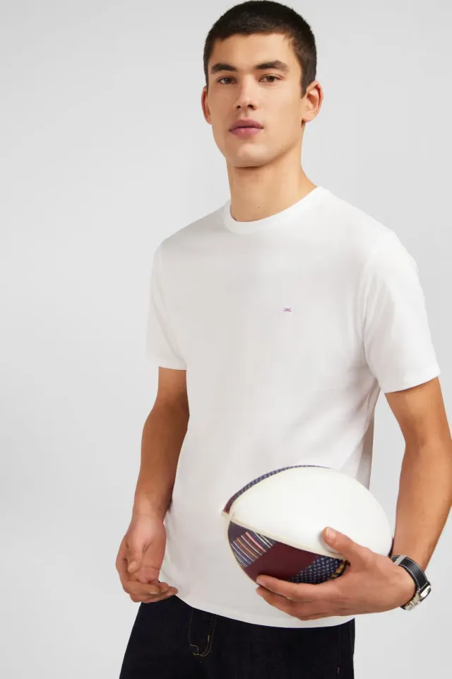 Eden Park t-shirt blanc col rond coton pima