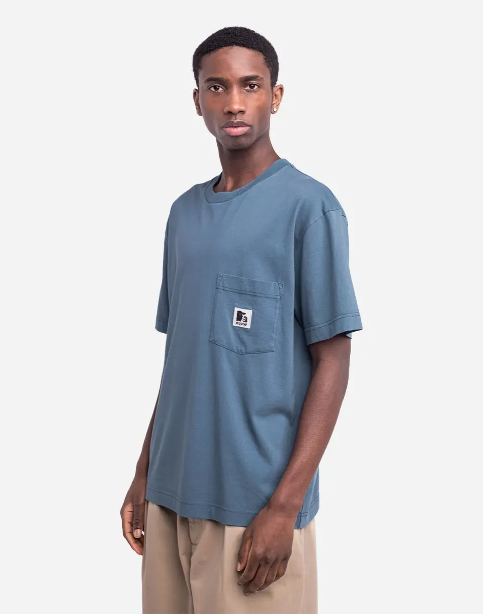 Olow Japo t-shirt bleu acier ample coton bio