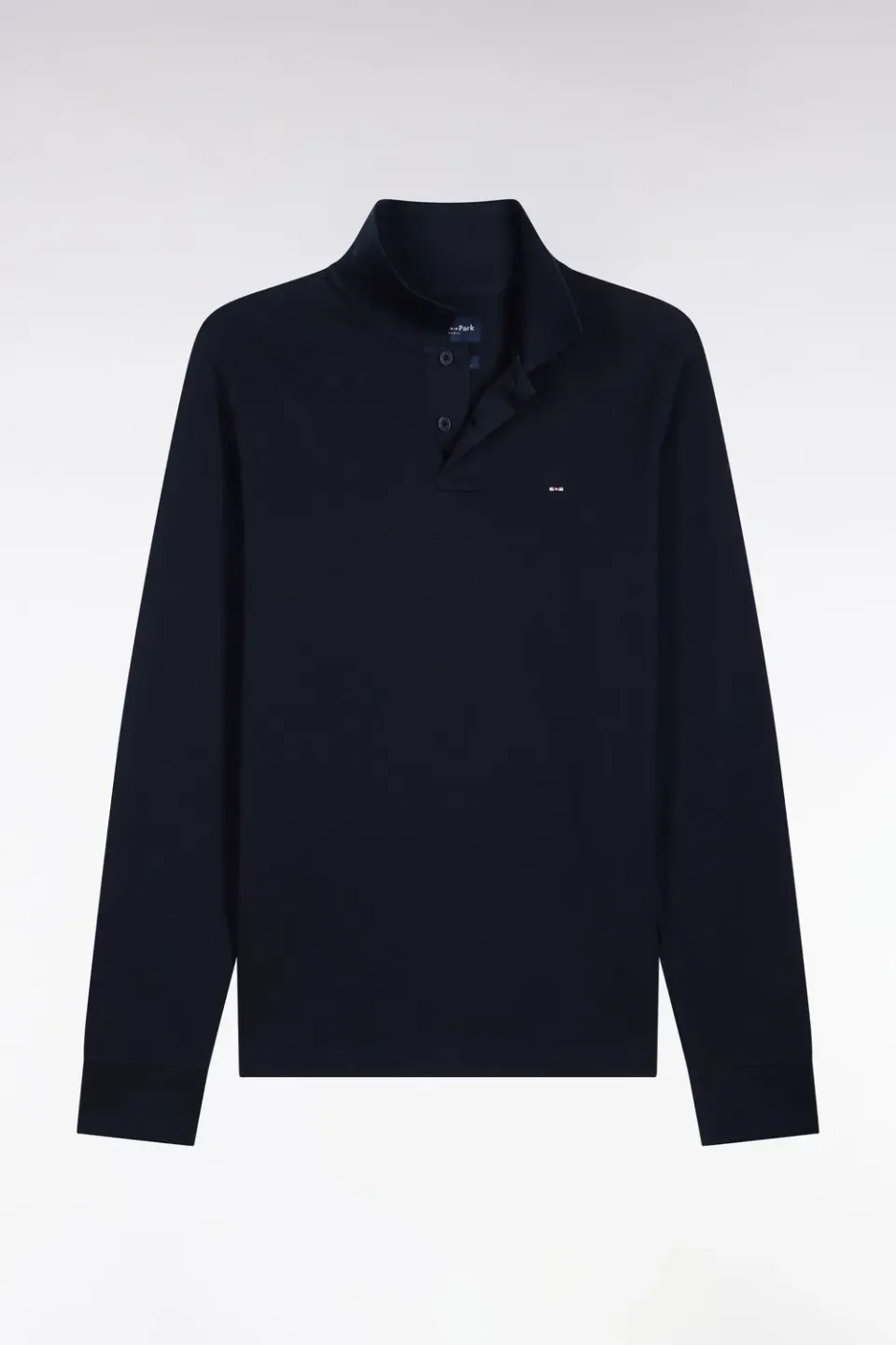 Eden Park polo coton Pima manches longues bleu marine