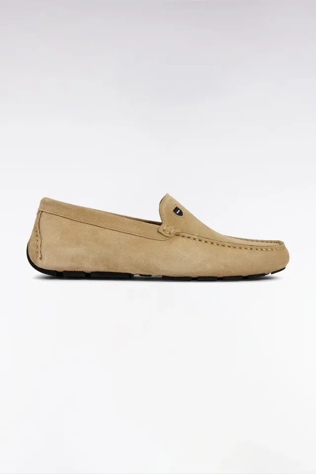 Eden Park mocassins beige chaussures cuir suédé homme