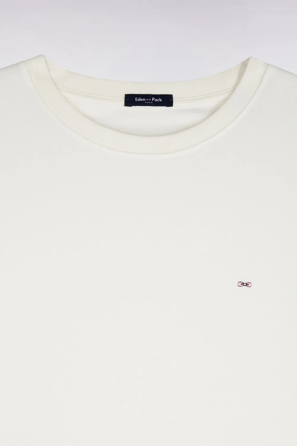 Eden Park t-shirt coton écru manches courtes coupe droite