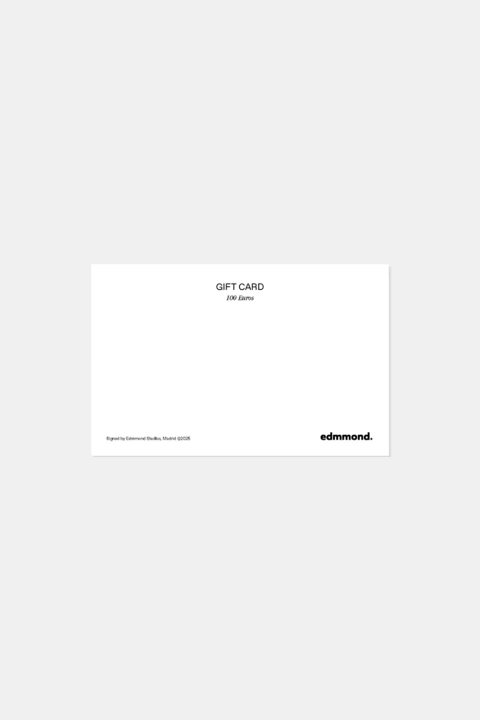 Edmmond Studios Gift Card carte cadeau 100€ email