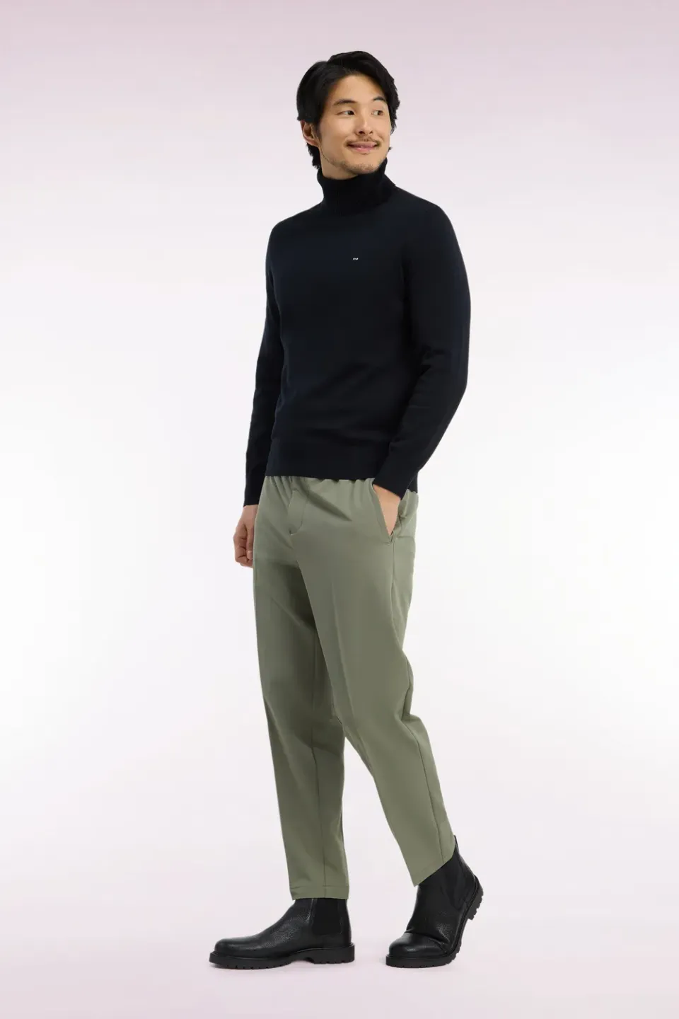 Eden Park Legend pantalon olive nylon stretch modern