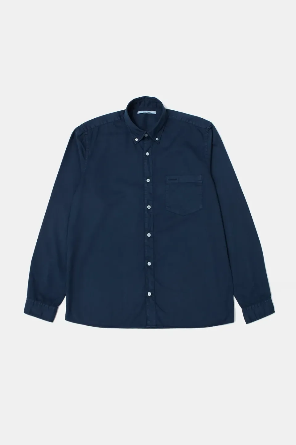 Edmmond Studios Mini Logo Shirt Plain Navy chemise bleu marine