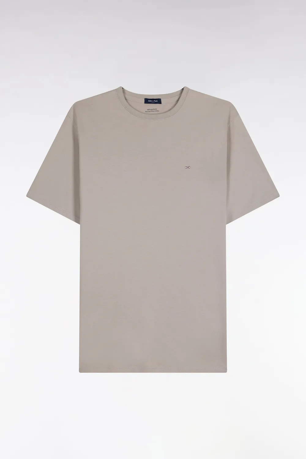 Eden Park t-shirt coton gris col rond manches courtes coupe droite