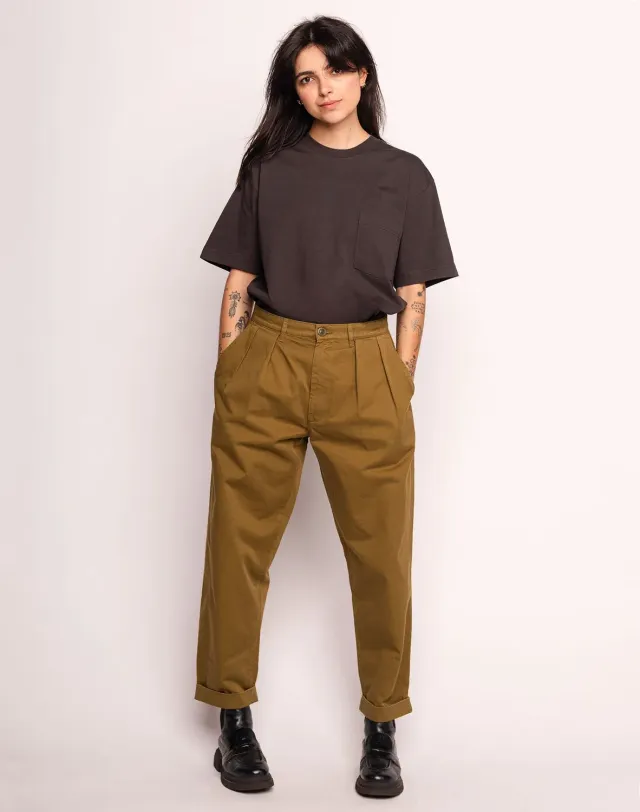 OLOW Sembo pantalon vert tilleul coupe large coton bio