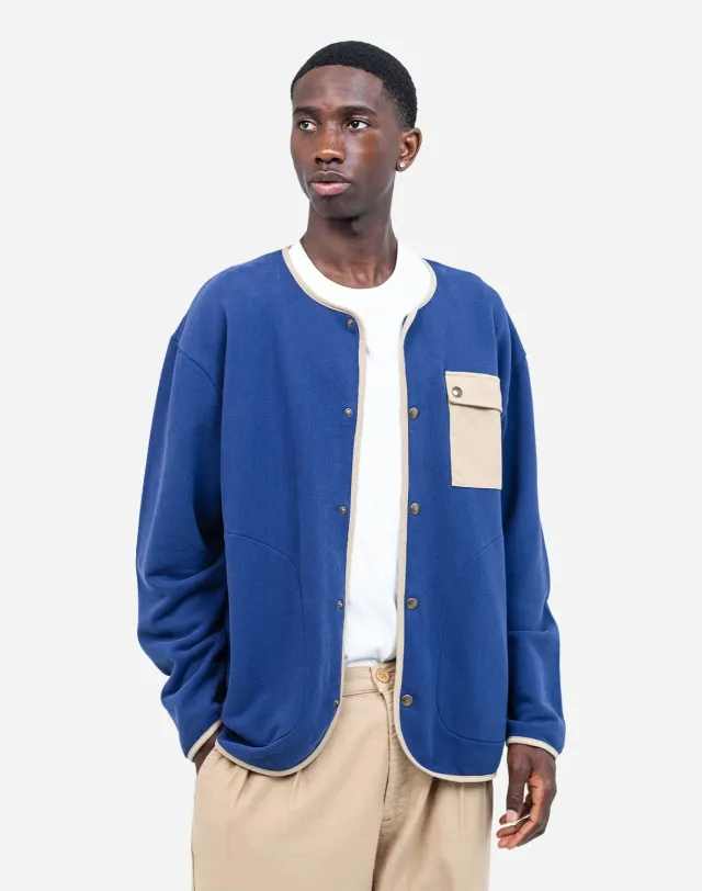 OLOW Okina sweat boutonné coton bio bleu outremer