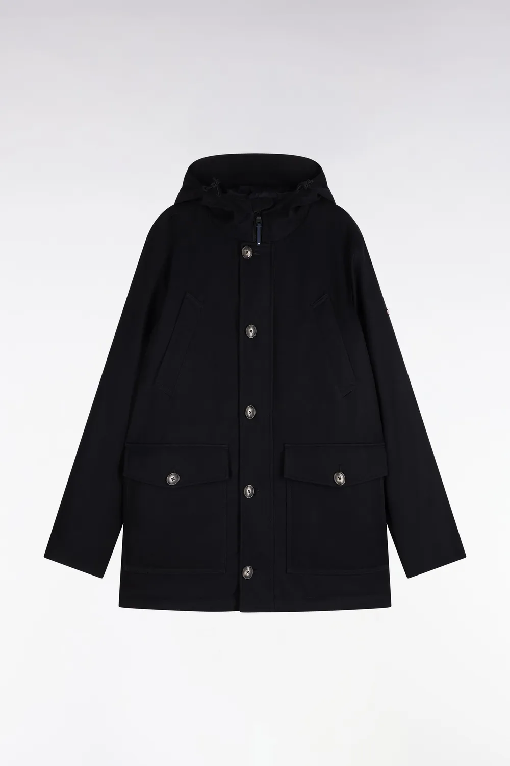 Eden Park parka boutonnée noire nylon capuche