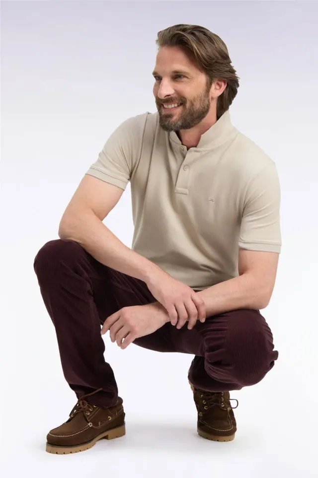 Eden Park polo manches courtes beige pima