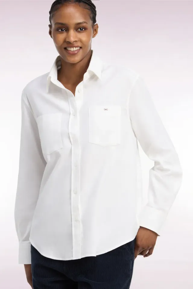 Eden Park Chemise coton écru poches femme décontractée