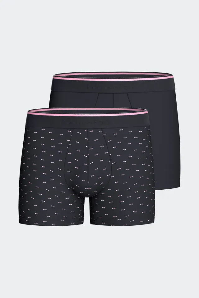Eden Park lot 2 boxers coton stretch marine uni imprimé