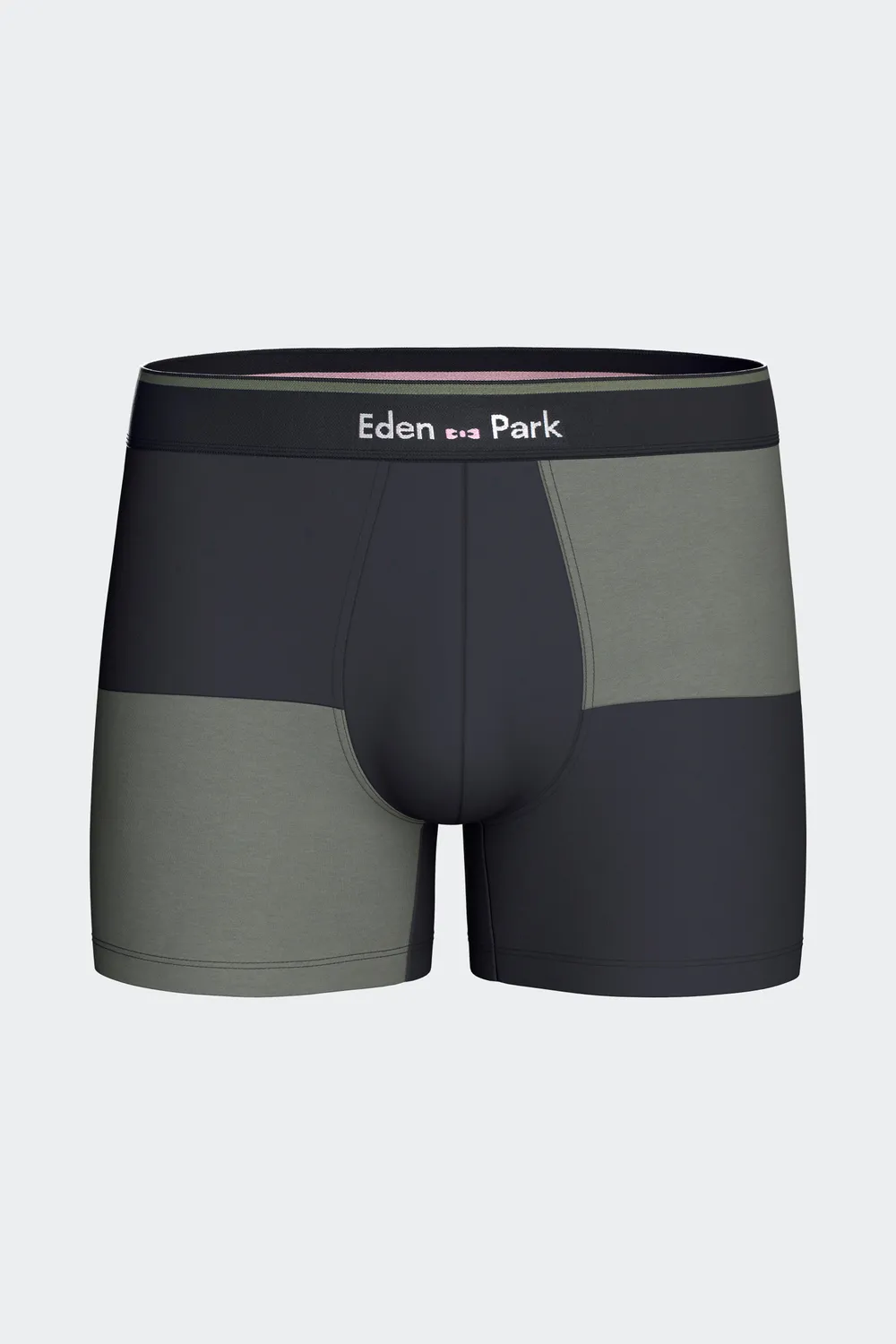 Eden Park lot 2 boxers coton stretch marine kaki homme