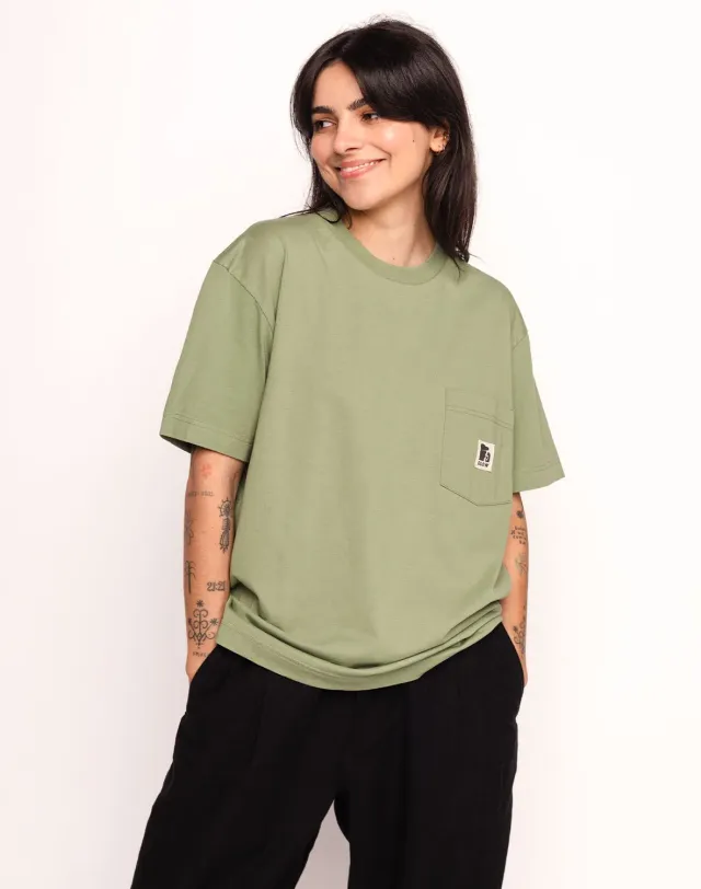 Olow Japo t-shirt ample vert sauge coton bio