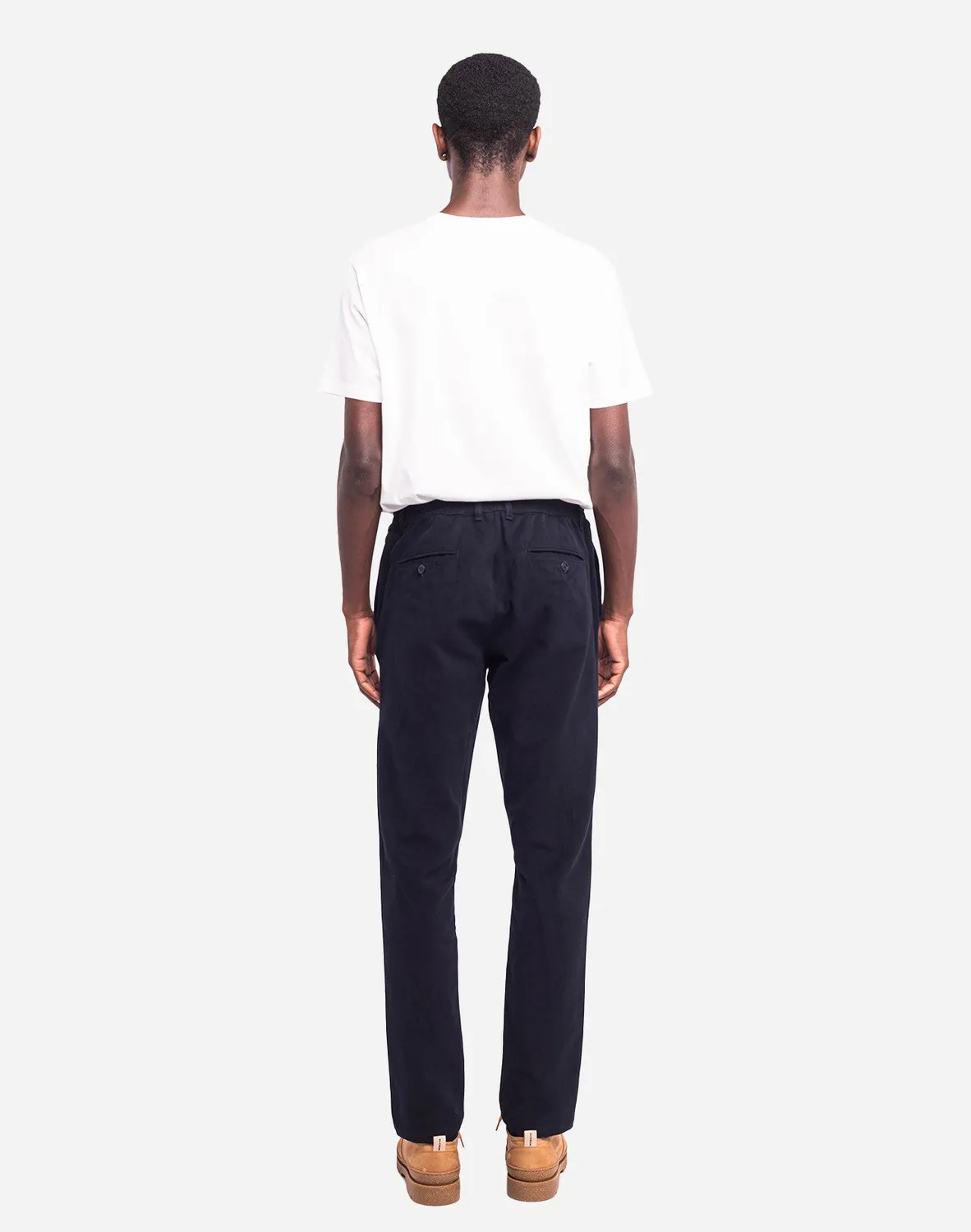 OLOW Chino pantalon bleu marine sergé coton