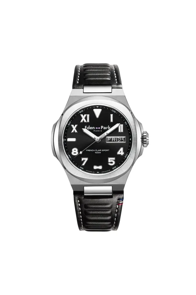Eden Park French Flair Sport montre homme caoutchouc noir 43 mm